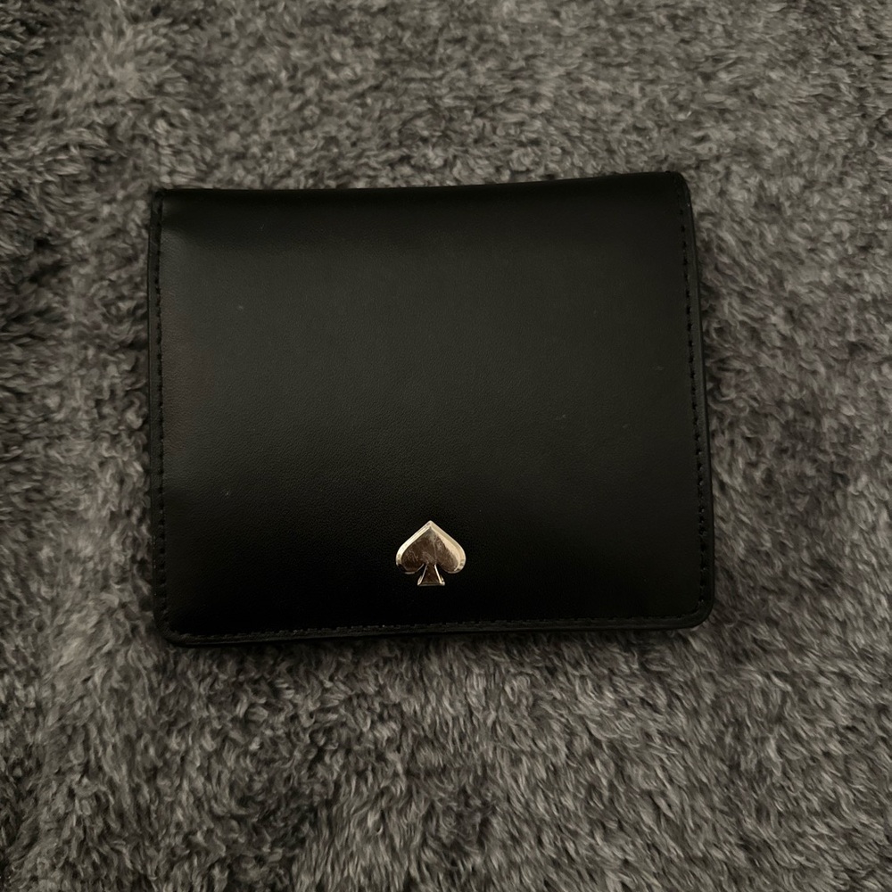 Kate Spade Black Card Holder with Silver Accents
